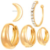 Fashion Exaggerated Distinctive Women's Ear Clip Ear Ring Ear Buckle Ear Bone Clip Retro Style Alloy Geometric Electroplating