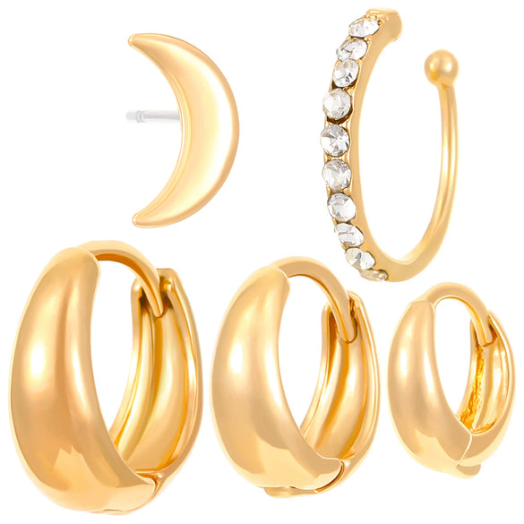Fashion Exaggerated Distinctive Women's Ear Clip Ear Ring Ear Buckle Ear Bone Clip Retro Style Alloy Geometric Electroplating