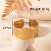 Fashion Exaggerated Leaf Open Adjustable Titanium Steel Bracelet With Electroplating