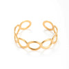Fashion Exaggerated Leaf Open Adjustable Titanium Steel Bracelet With Electroplating