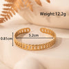 Fashion Exaggerated Leaf Open Adjustable Titanium Steel Bracelet With Electroplating