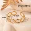 Fashion Exaggerated Leaf Open Adjustable Titanium Steel Bracelet With Electroplating