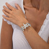Fashion Exaggerated Starfish And Conch Iron Open Bracelet With Electroplating Animal Vacation Style
