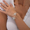 Fashion Exaggerated Starfish And Conch Iron Open Bracelet With Electroplating Animal Vacation Style