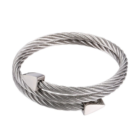 Fashion Exo Titanium Steel Triangular Multilayer Unisex Bracelets