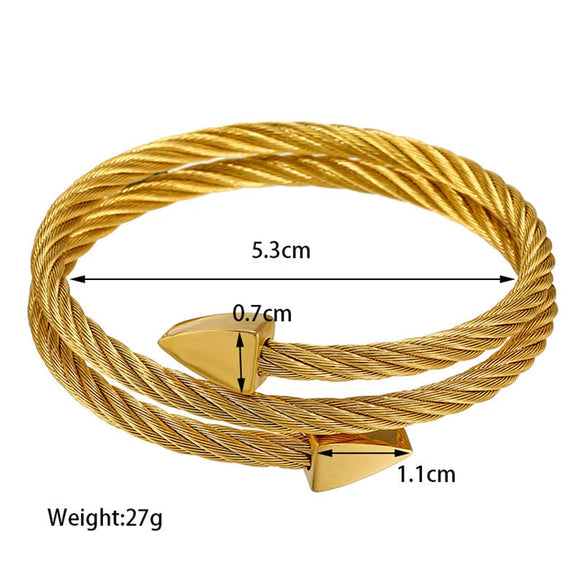 Fashion Exo Titanium Steel Triangular Multilayer Unisex Bracelets