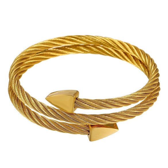 Fashion Exo Titanium Steel Triangular Multilayer Unisex Bracelets