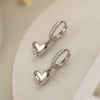Fashion Exquisite Copper Goldplated Zircon Heartshaped Geometric Style Earrings For Female