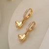 Fashion Exquisite Copper Goldplated Zircon Heartshaped Geometric Style Earrings For Female