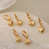 Fashion Exquisite Copper Goldplated Zircon Heartshaped Geometric Style Earrings For Female