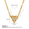 Fashion Exquisite Fourleaf Clover Heart Shape 316L Stainless Steel Electroplating Necklace For Women
