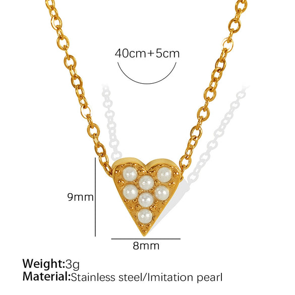 Fashion Exquisite Fourleaf Clover Heart Shape 316L Stainless Steel Electroplating Necklace For Women