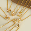 Fashion Exquisite Fourleaf Clover Heart Shape 316L Stainless Steel Electroplating Necklace For Women