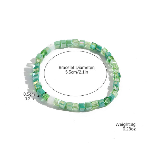 Fashion Exquisite Simple Geometric Square Artificial Crystal Handmade Women's Bracelet