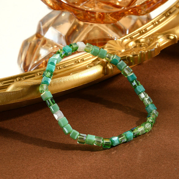 Fashion Exquisite Simple Geometric Square Artificial Crystal Handmade Women's Bracelet