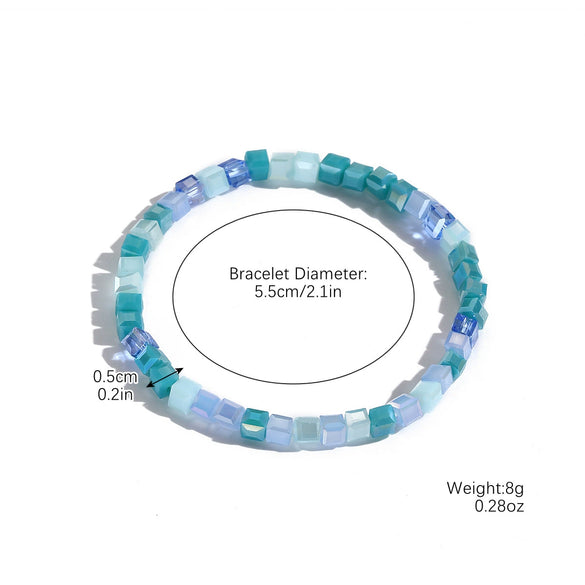 Fashion Exquisite Simple Geometric Square Artificial Crystal Handmade Women's Bracelet