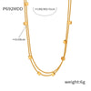 Fashion Fancy Flower Clip Bead Chain Titanium Steel Double Layer Clavicle Chain With Electroplating And Geometric Pattern