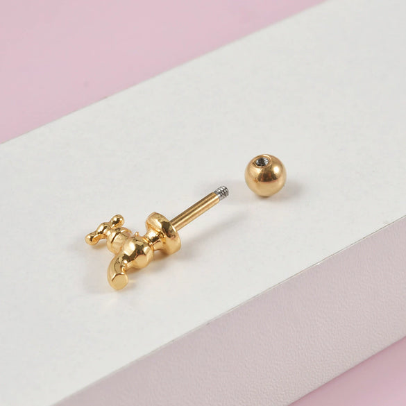 Fashion Faucet Earrings Stainless Steel Geometric Electroplated