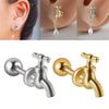 Fashion Faucet Earrings Stainless Steel Geometric Electroplated