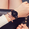 Fashion Female Alloy And Stainless Steel Round Dial Magnet Watch