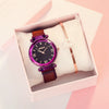 Fashion Female Alloy And Stainless Steel Round Dial Magnet Watch