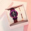 Fashion Female Alloy And Stainless Steel Round Dial Magnet Watch