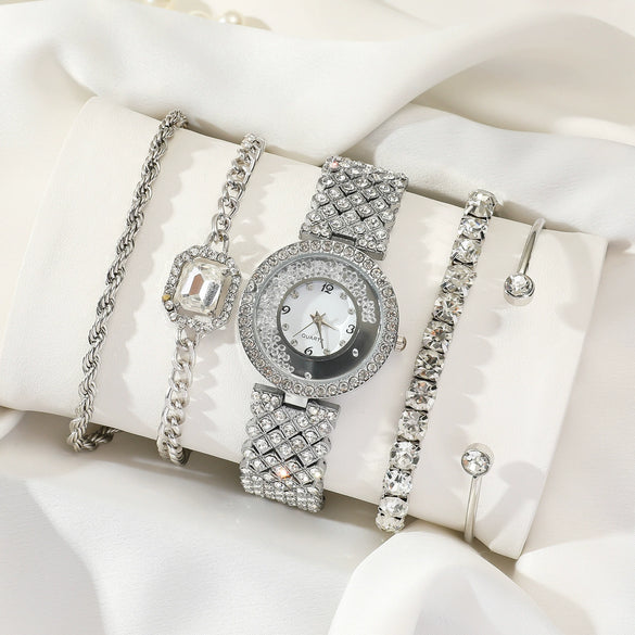 Fashion Female Quartz Watch With Alloy Case And Stainless Steel Buckle Round Dial