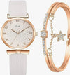 Fashion Female Quartz Watch With Alloy Case And Stainless Steel Buckle Round Dial