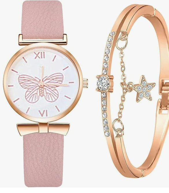 Fashion Female Quartz Watch With Alloy Case And Stainless Steel Buckle Round Dial