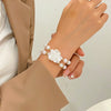 Fashion Female Retro Multilayer Alloy Imitation Pearl Flower Geometric Bracelet With Electroplating