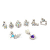 Fashion Female Stainless Steel Zircon Flower Earrings