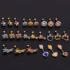 Fashion Female Stainless Steel Zircon Flower Earrings
