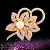 Fashion Flower Alloy Inlay Artificial Pearls Rhinestones Women'S Brooches