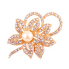 Fashion Flower Alloy Inlay Artificial Pearls Rhinestones Women'S Brooches