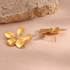 Fashion Flower Geometric Stainless Steel 18K Gold Plated Earrings For Women