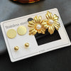 Fashion Flower Pearl Disc Titanium Steel Earrings With Electroplating For Women