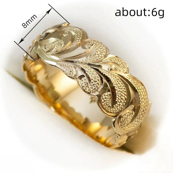 Fashion Flower Ring Retro Cold Style Geometric Copper Electroplated For Men And Women