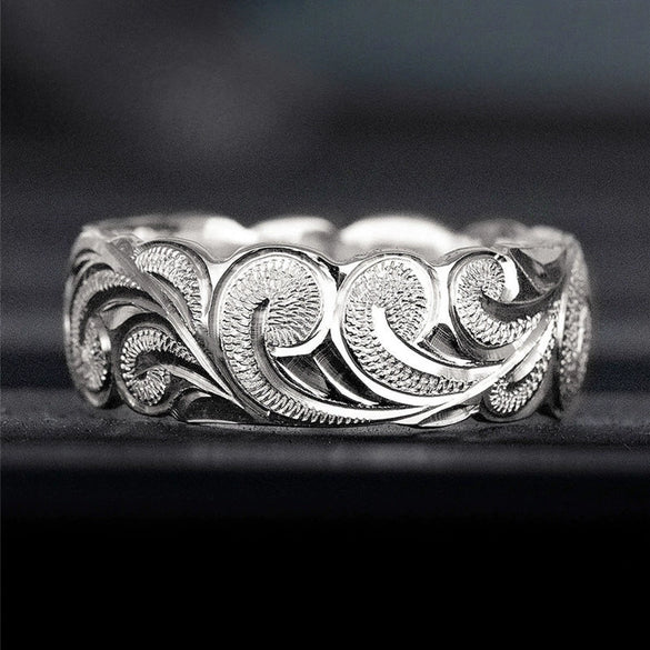 Fashion Flower Ring Retro Cold Style Geometric Copper Electroplated For Men And Women