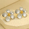 Fashion Flower Stainless Steel 18K Gold Plated Women's Earrings