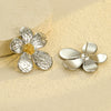 Fashion Flower Stainless Steel 18K Gold Plated Women's Earrings
