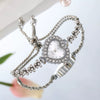 Fashion Flower Women's Bracelet Watch With Diamondembedded Heart Color Dial Alloy Strap And Metal Case