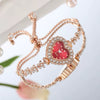 Fashion Flower Women's Bracelet Watch With Diamondembedded Heart Color Dial Alloy Strap And Metal Case