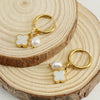 1 Pair Fashion Four Leaf Clover Inlay Titanium Steel Artificial Pearls Shell Drop Earrings