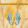 Fashion Fresh Ocean Blue Slippers Seahorse Earrings Acrylic Animals Baking Paint Women's