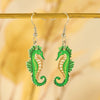 Fashion Fresh Ocean Blue Slippers Seahorse Earrings Acrylic Animals Baking Paint Women's