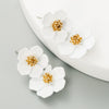 Fashion Fresh Sweet Elegant Multilayer Flower Alloy Baking Paint Women's Earrings
