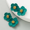 Fashion Fresh Sweet Elegant Multilayer Flower Alloy Baking Paint Women's Earrings