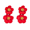 Fashion Fresh Sweet Elegant Multilayer Flower Alloy Baking Paint Women's Earrings