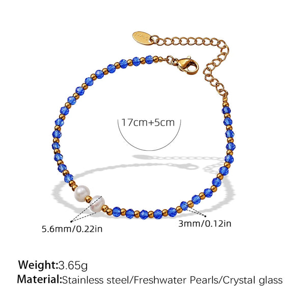 Fashion Freshwater Pearl And 316L Stainless Steel Beaded Bracelet With Electroplating