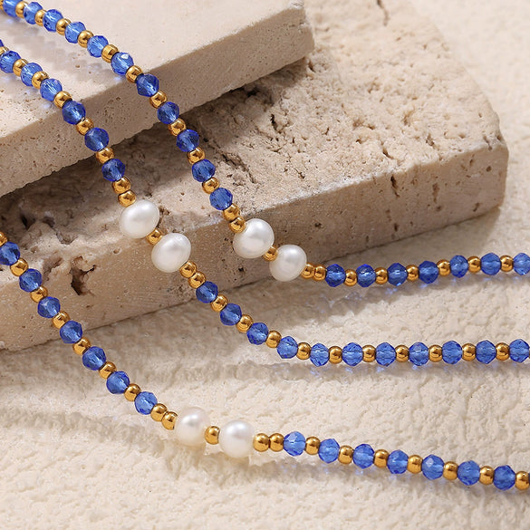 Fashion Freshwater Pearl And 316L Stainless Steel Beaded Bracelet With Electroplating